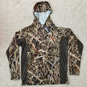 Bassdash Mens UPF 50+ Lightweight Hunting Camo Hoodie Quick Dry Performance Sz L